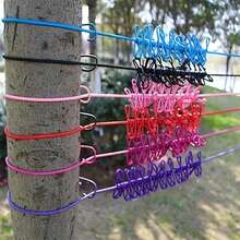 1 Varal Retrátil Portátil para Viagem, 180CM, com 12 Pregadores, Varal Interno, Acessório para Camping Externo, Pregadores