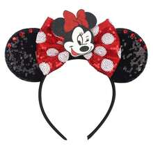 Disney 1pc Cute Cartoon Minnie Mouse Big Ear Sequin Headband, Women Girls Castle Theme Park Decor Hair Accessory, Student Party Costume Cosplay Headpiece - Black - View 1