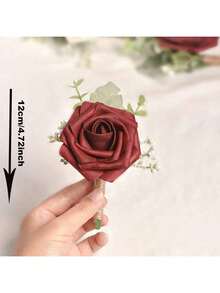 Wedding Bouquets Large For Bride, Wedding Silk Artificial Flowers Roses Wedding Bouquets For Bride Bridesmaid ,Fake Flowers For Wedding Party, Ceremony, Anniversary & Home Decor - Red - View 11