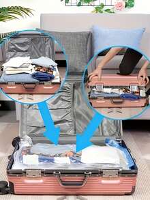 4pcs Vacuum Compression Bags In Various Sizes With Manual Pump - Storage Bags For Seasonal Clothing, Quilts, Duvets, Blankets, Travel And Moving - Ideal For Home Organization, Ideal Home Supplies, Must-Have Storage Space-Saving Bag, Room Decor, Storage, Travel Essential, Storage Container - Multicolor - View 8