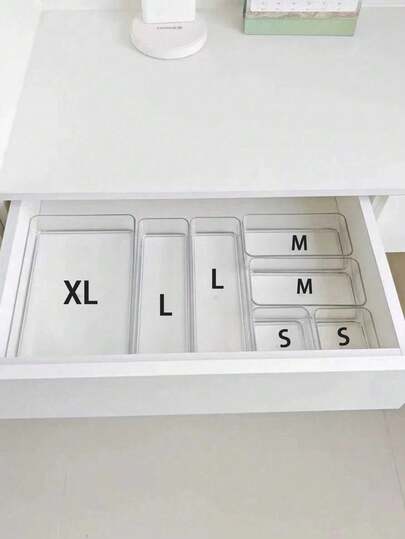 2pcs/3pcs/8pcs/11pcs/18pcs Drawer Organizer Transparent Storage Box For Small Items, Desk Drawer Organizers & Dividers, Clear Plastic Drawer Organizers For Makeup, Kitchen Utensils, Desk, Office & Bathroom, Gift For Valentine's Day Decorations Autumn Decor Festival Decor Room Decor Home Decor Fall Decor Bedroom Decor