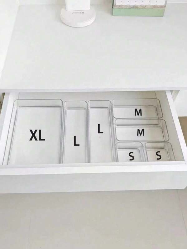 2pcs/3pcs/8pcs/11pcs/18pcs Drawer Organizer Transparent Storage Box For Small Items, Desk Drawer Organizers & Dividers, Clear Plastic Drawer Organizers For Makeup, Kitchen Utensils, Desk, Office & Bathroom, Gift For Valentine's Day Decorations Autumn Decor Festival Decor Room Decor Home Decor Fall Decor Bedroom Decor