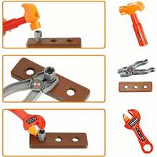 Maletines de Juguetes, 1 Juego Mochila para Herramientas de reparación, niño Herramienta Juguetes, Juguete de niños, Juguetes Infantiles, Juguetes Seguros, Juguete de rol, Cosplay Suite - Naranja - Ver 7