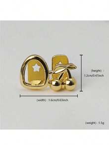 Gold Teeth Grillz For Women, Hollow Gold Floral Cherry Tooth Caps Silver Grills For Your Teeth 14K Gold Plated Jewelry For Cosplay Fashion Extra Molding Bar Valentine's Day Gift For My GirlfriendValentine's Day Gift For My Wife Heart Drop Love Gift For Lovers Gift For My Girlfriend Couple Jewelry Accessories - 金色 - 查看 11