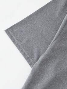 2pcs Men's Lightweight Pajama Set, Short Sleeve Top And Long Pants, Men's Spring/Summer Plaid Striped Loungewear Set - Grey - View 5