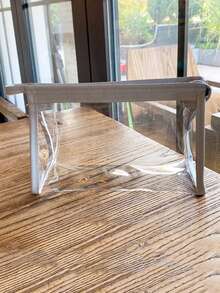 1 Solid Color Transparent EVA Pencil Case Large Capacity Multifunctional Zipper Cosmetics Storage Bag Suitable For Use In School And Daily Life,Stationery