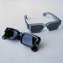 Gafas cuadradas informales de moda para hombre, montura gruesa retro, estilo decorativo para fiestas. - Gris transparente - Ver 10