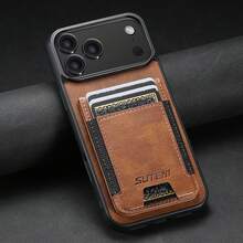 SUTENI For IPhone 17 Pro Max Phone Case Card Holder Elastic Band Smooth Texture Luxury Faux Leather Stand 16Plus 15 14 13 12 For Unisex Relatives Friends And Elders Holiday Gift Black/Brown/Blue - Multicolor - View 29