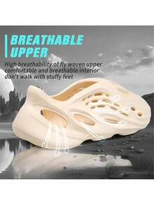 Foam Runner Sneakers Cloud Slides Pillow Sandals Sports Shoes Non-Slip Lightweight Walking Shoes Fashion Outdoor Indoor Summer Beach Sandals For Women Men - 杏色 - 查看 7