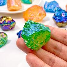 1 pieza de cuarzo de aura natural al azar - piedra en bruto para decoración del hogar y la oficina, energía y cristal curativo