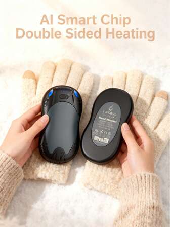 可充电暖手宝两件装，10000mAh，AI智能芯片双面加热，3秒快速升温，4档温度可调，磁吸式便携口袋暖手宝，适合雷诺氏症患者、狩猎、露营、高尔夫等户外活动，是理想的圣诞礼物之选。