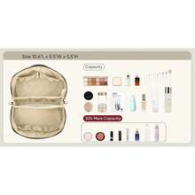 Large Capacity 25L PU Makeup Bag For Women, Portable Travel Wash Bag – Cosmetic Storage Organizer & Makeup Case - 黑色 - 查看 6