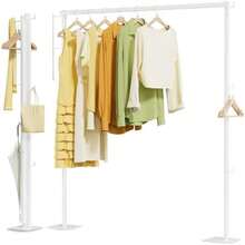 URYAN 物干しスタンド 室内用 折りたたみ コンパクト 収納 布団干し ハンガーラック 洗濯物干し ベランダ 組み立て簡単 ホワイト - ワンサイズ - チェックする 1