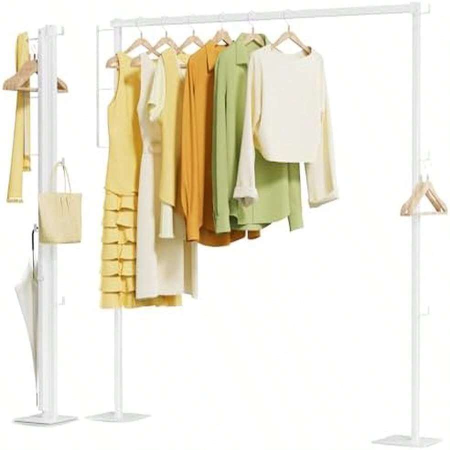URYAN 物干しスタンド 室内用 折りたたみ コンパクト 収納 布団干し ハンガーラック 洗濯物干し ベランダ 組み立て簡単 ホワイト - ワンサイズ - チェックする 1