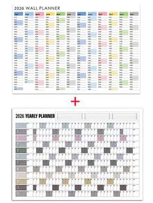 2026 年日历，大号卡哇伊待办事项清单计划器，目标日程安排器，大号多月可重复使用海报