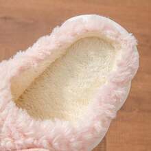 1 Pair Comfortable Winter Women's Slippers, With Bow Plush Lining, Non-Slip Thick Sole Indoor Shoes, Warm And Cozy (Bow And Slipper Color May Vary By Batch), Suitable For Winter Home Warmth, Ideal Birthday, New Year, And Valentine's Day Gift,Shoe,Spring Summer Picks,Brides Maid Gifts,Room,Bedroom Decor,Beach,Travel,For Men,For Women,Vacation - Multicolor - View 3
