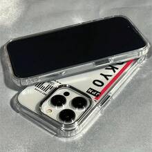 Funda Protectora de TPU con Diseño de Graffiti de Billete de Avión de Tokyo| Cubierta de Teléfono a Prueba de Golpes| Transparente y Resistente a los Arañazos, Compatible con  7 / X / XS / 11 Series y Modelos  12 / 13 / 14 / 15, funda para móvil, carcasa celular, case, estuche celular, fundas, carcasa - Color 1 - Ver 5