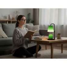 xoddi 1 PCS Candle Warmer Lamp With Timer, Frosted Lampshades Eye Protect Scented Candle Jars Electric Wax Melter Bedroom Bedside End Table Desk Night Light Adjustable Height Warm White Aethetic Room Decor Dimmer House Warming Home Women Gifts Metal Base-(Green) - 美規A型插(110-127V) - 查看 10