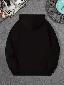 Men's Casual Hoodie, Heart Duality Beautifully Broken Print, Stylish And Comfortable Sporty Clothing, Men's Pullover Hoodie, Suitable For Autumn And Winter Wear, Holiday Gift - 黑色 - 查看 2