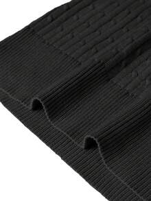 Men's Fashionable Twisted Floral High Neck Long Sleeve Sweater - Black - View 5