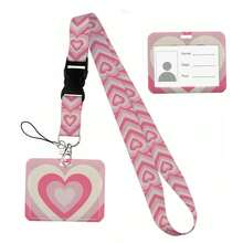 Heart Shape Print Keychain Ribbon Lanyards For Keys ID Card Collectors Phone Straps Rope Students Badge Holder New - Multicolor - View 42