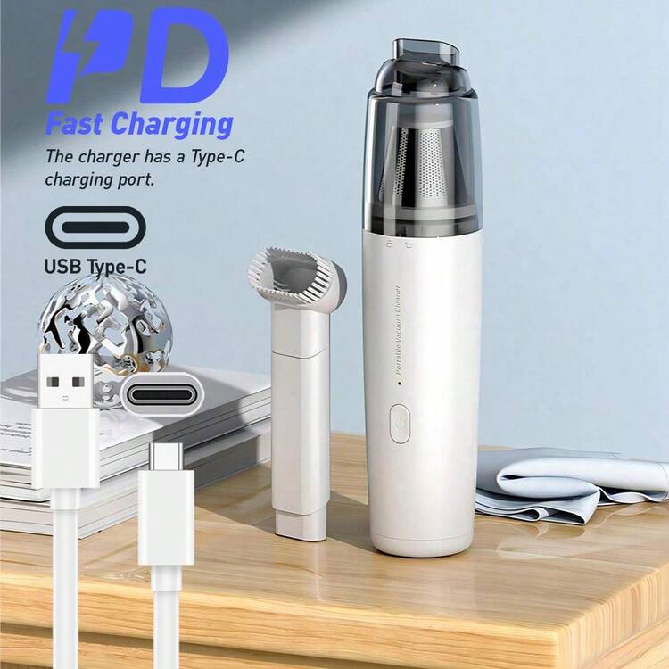 Easypie Selection 迷你强力手持无线车载吸尘器，2000mAh大容量电池，过滤效果好，吸力强劲！白色车载吸尘器，清洁每个角落！节日必备车载清洁好礼！家用车载两用！可靠的清洁助手！馈赠亲友的理想之选！ - 車用吸塵器 - 查看 10