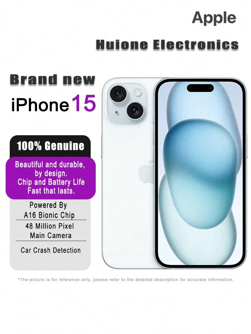 iPhone 15 智能手机 - 搭载 Apple A16 仿生芯片 | 6.1 英寸超级视网膜 XDR OLED 显示屏 | 48MP 摄像头系统 | IP68 防尘防水 | 您完美的工作、学习和娱乐伴侣 - 藍色 - 查看 1