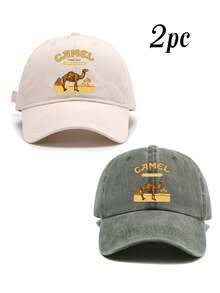 1 件装企鹅印花复古水洗棒球帽动物主题简约百搭流行帽适合街头日常通勤节日礼物男女通用 - 多色 - 查看 15