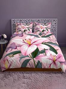 2/3pcs Artistic Floral Pattern Digital Modern Print Bedding Set, 1*Duvet Cover + 1/2 Pillowcase (Excluding Comforter And Pillow Insert) - Multicolor - View 6