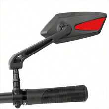 1 Pair Adjustable Rotatable Skateboard Rearview Mirrors - 3 Colors (Yellow/Red/White) Handle Mirrors, Clear Vision - Perfect Accessory For Electric Scooters, Bicycles And Cycling - Black - View 6