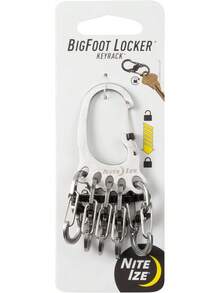 Nite Ize BigFoot Locker KeyRack - Llavero de mosquetón de acero inoxidable con 5 mosquetones de acero inoxidable en forma de S para sujetar las llaves por separado y de forma segura - Inoxidable - Ver 1
