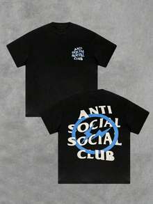 Graphic 1pcs Men's% Cotton Tee Cool Double Sided Digital Printed 220g Shirt Casual Daily Wear Short Sleeve Crew Neck Tee - Black - View 1