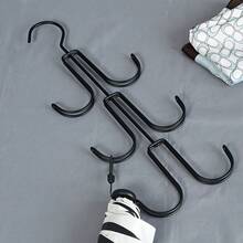 Multi-Functional Wrought Iron Bag Hanger With Multiple Hooks - Space-Saving Organizer For Belts, Scarves, Hats & Purses - Durable Metal Storage Rack For Dressing Room, Closet, Entryway, Modern Aesthetic, Sturdy Construction, Closet Organization, Sleek Design, Longlasting Material, Scarf Holder, Neat Freaks - Black - View 8