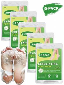 5 Pairs Aloe Vera Foot Peeling Mask - Exfoliating Foot Mask, Ultra Hydrating Foot Mask,Moisturizing Socks: Intensely Moisturizes Repairs And Softens Rough Dry Skin With Lavender & Essential Oils For Dry Cracked Feet,Perfect Choice For Christmas Holiday Gift - 白色 - 查看 11