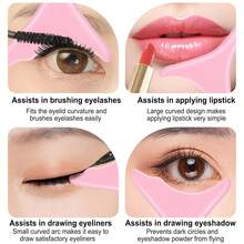 This 3 Piecesmulti-Functional Eye Makeup Tool Set Comes With An Eyelash Comb, A Crescent Eyebrow Knife And An Eyebrow Clipper. It Is Suitable For Beginners - Pink - View 7