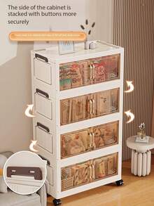 1 tủ lưu trữ gấp rộng 50cm/19,69in, hộp lưu trữ tủ quần áo, tủ quần áo di động, hộp gấp hai cửa, tùy chọn 1-6 tầng, tủ lưu trữ cửa đôi dày có bánh xe, giá lưu trữ không cần lắp ráp sử dụng tại nhà, sắp xếp quần áo & đồ chơi tủ lưu trữ gấp bằng nhựa - Cửa trong suốt - Xem 9