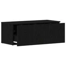 Meuble TV vidaXL avec tiroir, chêne noir, 80 x 34 x 30 cm, bois d'ingénierie - Camel - Voir 5