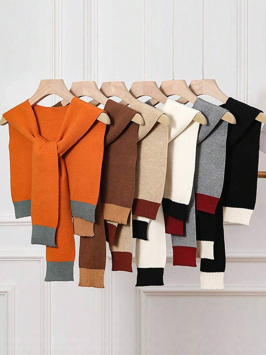 1 pieza Chal de mujer tejido con hilo de núcleo, cárdigan envolvente de unicolor, bufanda ligera de verano para atar al cuello