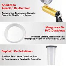 Dispositivo de Purga de Frenos, Bomba de vacío, Juego de purgador de Frenos para Coche, Moto, probador de vacío, comprobador de presión con Bolsa de Transporte - Rojo - Ver 4