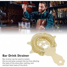 Colador Para Cócteles, Colador De Barra, Colador De Bebidas De Acero Inoxidable, Colador De Cóctel, Colador De Barra De Acero Inoxidable Para Coctelera(Dorado) - dorado - Ver 4