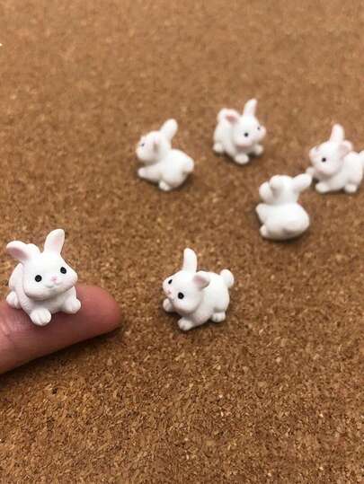 20/10pcs-Adorable Mini Resin Rabbit Miniature,Cartoon Rabbit Family Mini Figurines,Cute Fairy Garden Ornament, Micro Landscape DIY Crafts Decoration,Rabbit Ornaments For Easter Egg Fillers,Mini DIY Ornament Accessories Micro Landscape Decorations Animals Resin Crafts Statues For Home Decor,Car Ornaments,Birthday Easter Gifts Graduation