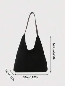 Casual Versatile Suede Tote Bag, Large Capacity, Suitable For Commuting, Minimalist Fashion Women's Shoulder Bag, 2025 New Korean Style, High-End Fashion, Casual Versatile Shoulder Bag, Suitable For Commuting, Shopping, School, Travel, Or As A Valentine's Day Gift.