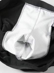 Men's Black Elephant Trunk Pouch Underwear With Numeric "67" & Graphic Print, Comfortable Breathable Stretchy Everyday Boxer Briefs - Black - View 7