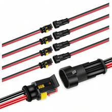 Nilight GA0007 1 2 Pines 16AWG, Cable Impermeable Serie de 1,5 mm Conector Terminal, Paquete de 5 - 2 pines - Ver 1