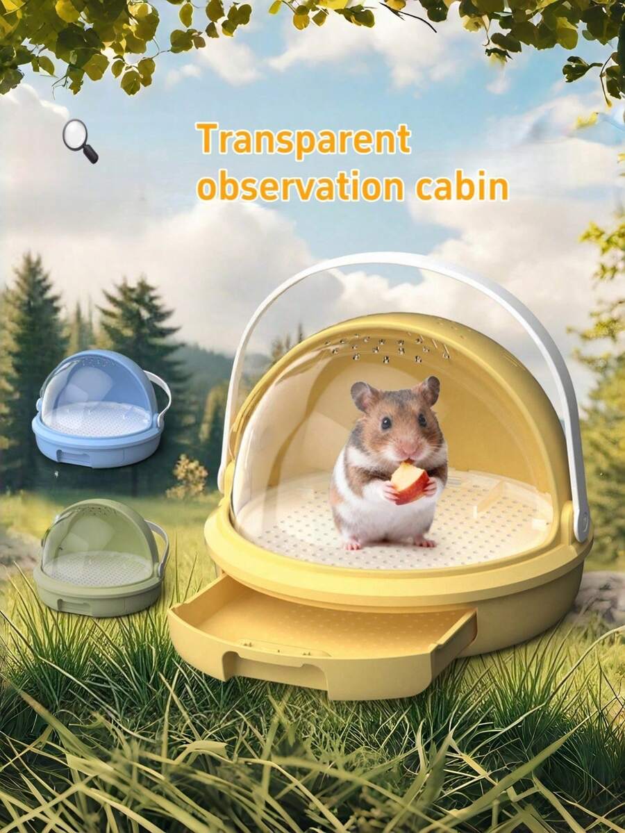 Pet Portable Carrying Bag, Convenient To Carry, Pets Feel At Ease. It Can Be Used For Hamsters, Birds, Reptiles, Etc. Practical Pet Portable Hand-Held Cage, Transparent, Super Practical.