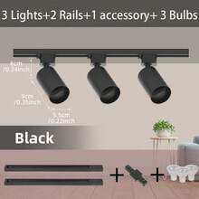 6件套轨道灯套装，黑/白嵌入式筒灯，GU10灯座，可更换GU10灯泡，冷白光/中性白光/暖白光，LED吸顶灯，吸顶射灯，吸顶轨道射灯，专业商业照明灯具，包含轨道和配件，适用于卧室、客厅、厨房、展厅、商场、酒店等场所。 - GU10軌道燈套裝 - 查看 14