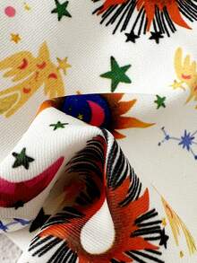 Elegantes rückenfreies Binde-Strandkleid mit Blumen- und Blätterdruck für den Urlaub