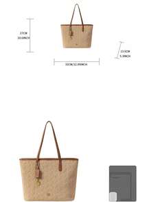 Nanfeng Chio 2nd Long Strap Tote Bag, Women's Large Capacity Lightweight Luxury Commuter Handbag, Autumn/Winter - Khaki - View 5
