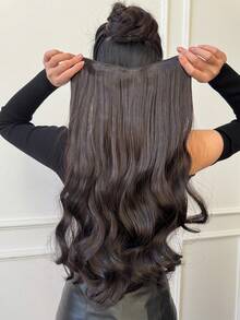 20" 1 paquete Extensiones de cabello sintético con ondas rizadas, con 3/4 de cabeza y 5 clips para mujeres - Multicolor - Ver 15