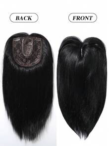 Tapa-Ralos para Cabelos Finos 16 polegadas Peças de Cabelo para Mulheres Tapa-Ralo Adicionando Volume Extra de Cabelo, Peça de Cabelo Preto Natural Liso Super Macio para Uso Diário